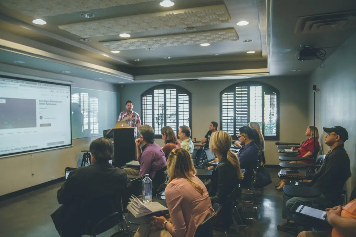Healthcare professionals attending HIPAA compliance training in a classroom setting